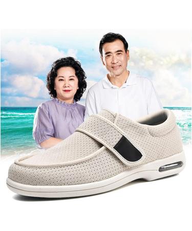 Diabetic Foot Shoes for Men | Pain Relief & Orthopedic Support | Adjustable Breathable Lightweight Footwear for Swollen Feet & Plantar Fasciitis - Black Gray - Buy Online on GoSupps.com