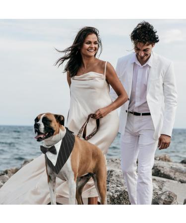 Maustlie Dogs Smoking Bandana - Adjustable Pet Triangle Scarf for Weddings & Birthdays | Stylish Black Stripe Design - Buy Online on GoSupps.com