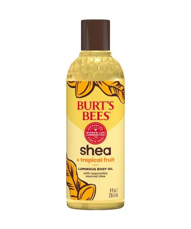 Burt's Bees Shea + Tropical Fruit Luminous Body Oil Non-Greasy Stocking Stuffers with Indulgent Antioxidant & Vitamin Rich Formula Non-Irritating Natural Origin Skin Care Christmas Gifts 8 oz.