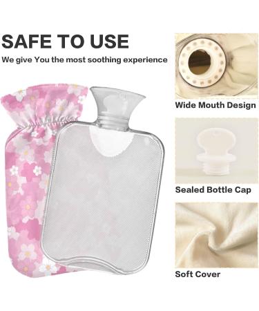 Heat Bottle with Cover - 1L Durable Warm-Up Bag for Pain Relief | Cherry Blossom Patterns - Ideal for Hands Feet Shoulders & Cramps - Buy Online on GoSupps.com
