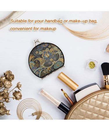 Vnurnrn Antique Art Makeup Mirror - Portable Foldable Compact Handbag Pocket Mirror for Travel - Buy Online on GoSupps.com