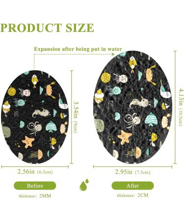 3-Pack Cleaning Kitchen Sponges Oval Ocean Creatures Kitchen Cellulose Dishwashing Wood Pulp Cotton - Buy Online on GoSupps.com
