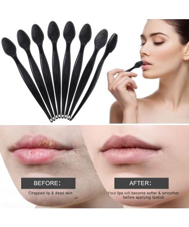 8 Pack Double-Sided Silicone Lip Scrub Brushes - Soft Lip Exfoliator Tool for Skincare - Black - Buy Online on GoSupps.com