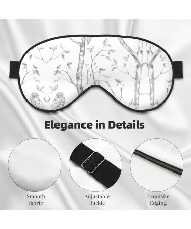 SSIMOO Gray Woods & Birds Soft Sleep Eye Mask | Breathable Eye Patch for Travel & Relaxation - Perfect Gift for Women - Buy Online on GoSupps.com