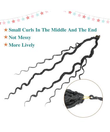 24 Inch 8 Packs Goddess Locs Crochet Hair - Natural Looking Bohemian River Goddess Faux Locs for Black Women (1B) - Trendy & Edgy Style - Buy Online on GoSupps.com