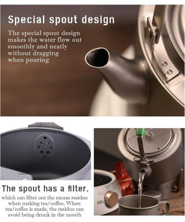 Boundless Voyage Titanium Kettle 1200ml - Folding Handle Filter Teapot for Outdoor Camping | Big Capacity Pot - Buy Online on GoSupps.com