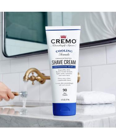 Cremo Barber Grade Cooling Shave Cream - Ultra-Slick Mint 6oz (2-Pack) - Reduces Nicks & Razor Burn - Buy Online on GoSupps.com