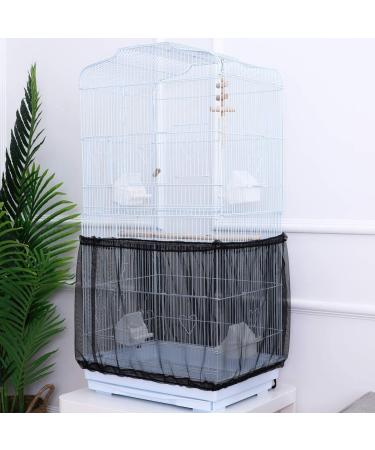 POPETPOP Bird Cage Cover Seed Catcher - Nylon Mesh Net Cover Skirt Guard in Black - Buy Online on GoSupps.com