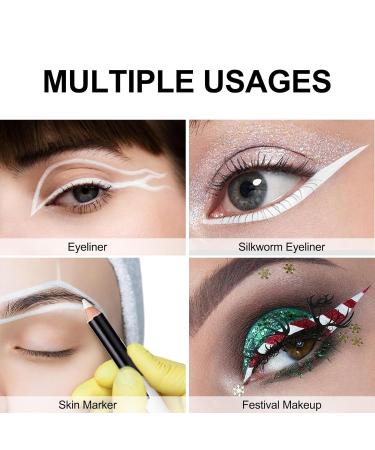 12 Pieces Waterproof White Eyeliner Pencil Set - Hypoallergenic Soft Marker for Natural Matte Finish | Perfect for Eye Makeup - Buy Online on GoSupps.com