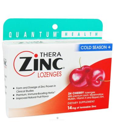 Quantum Health TheraZinc Cold Season+  Cherry 24 Lozenges