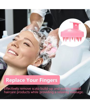 LONOIIEN Scalp Massager - Soft Silicone Curly Hair Brush for Shower | Lightweight Portable Scrubber for Dry Dandruff | Suitable for Girls, Teens, Kids, Men - Pink - Buy Online on GoSupps.com