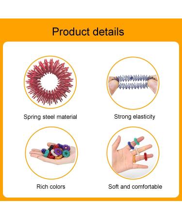 10 Acupressure Rings for Finger Massage | Stress Relief & Improved Circulation | Stress Reduction Massage Rings | International Shipping - Buy Online on GoSupps.com