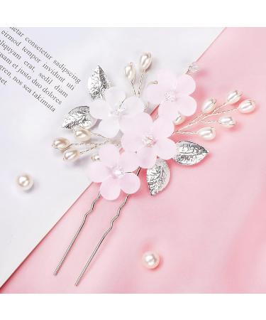Melliex 5-Piece Wedding Hair Needles & Pearl Flowers | Silver Bridal Jewelry U-Shaped Hair Clips for Women & Girls - Buy Online on GoSupps.com