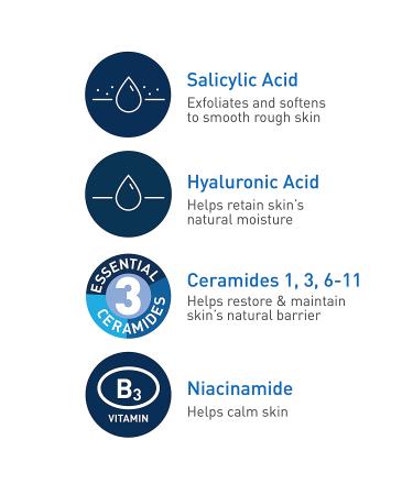 CeraVe SA Cleanser - Salicylic Acid Face Wash with Hyaluronic Acid & Ceramides | BHA Exfoliant 8 oz - Buy Online on GoSupps.com