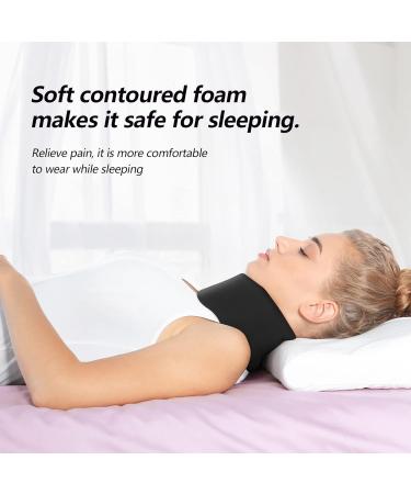 Adjustable Soft Foam Neck Brace for Sleeping - Relieves Neck Pain - Black (L, 2.5 Depth) - Buy Online on GoSupps.com