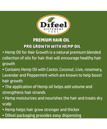 Difeel Hemp 99% Natural Hair Oil for Pro-Growth - 7.78 oz (Pack of 3) - Buy Online on GoSupps.com