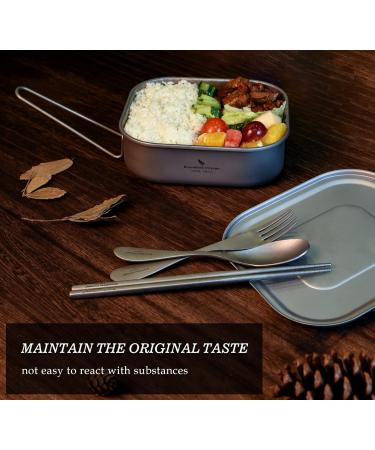 Boundless Voyage 1000ml Titanium Military Mess Tin with Lid - Camping & Backpacking Lunch Container - Buy Online on GoSupps.com