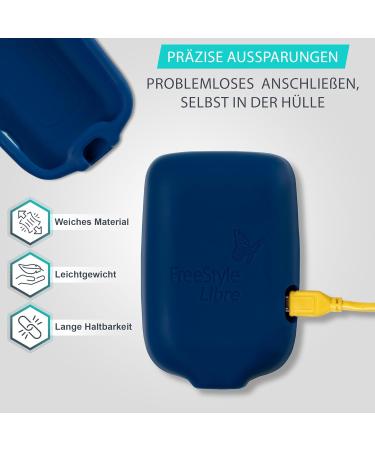 Patchinga Silicone Protective Cover for Freestyle Libre Reader 1 2 & 3 - Shockproof Anti-Slip Scratch-Resistant - Available in 9 Colors (Dark Blue) - International Shipping - Buy Online on GoSupps.com