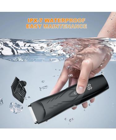 Favrison Men's Pubic Hair Trimmer - All-in-One Waterproof Body Groomer with Ceramic Blade LED Display & Recharge Dock - Buy Online on GoSupps.com