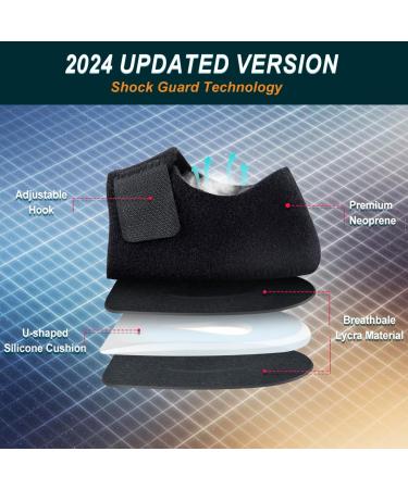 Plantar Fasciitis Relief Heel Cups for Men & Women | Shock Absorption Heel Cushions & Protectors for Heel Pain Spur & Cracked Heels - Sizes W 6-9.5 / M 5-8.5 - Black - Buy Online on GoSupps.com