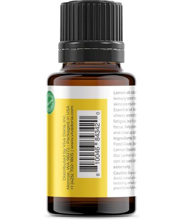 Viva Doria 100% Pure Lemon Essential Oil - Food Grade Undiluted 15 mL | Premium Southwest USA Lemon Oil for Aromatherapy & Culinary Use - Buy Online on GoSupps.com