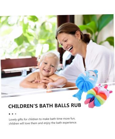 2pcs Cartoon Bath Balls - Luffa Exfoliating Sponges for Kids | Soft Mesh Shower Poufs | Ideal Skin Cleaning Supplies - Buy Online on GoSupps.com