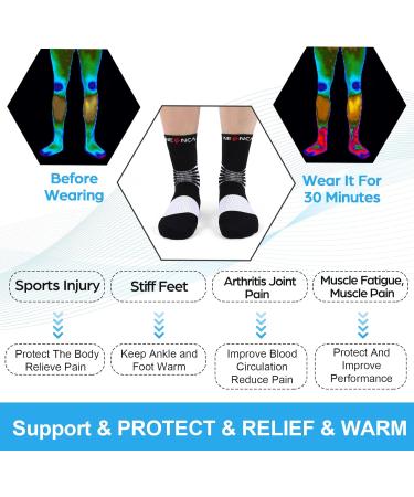 NEENCA Medical Compression Socks - Ankle Support for Injury Recovery & Pain Relief | 20-30mmHg Large Black Blue - International Shipping Available - Buy Online on GoSupps.com