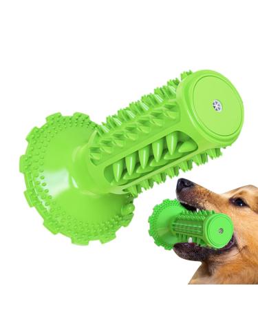 Qarido dog toothbrush toys - toys for brushing your teeth and crunching dogs with suction cups squeaking toys for dogs animal needs for animal shelter at home animal shop veterinary clinic Classic Sound dog toothbrush (green)