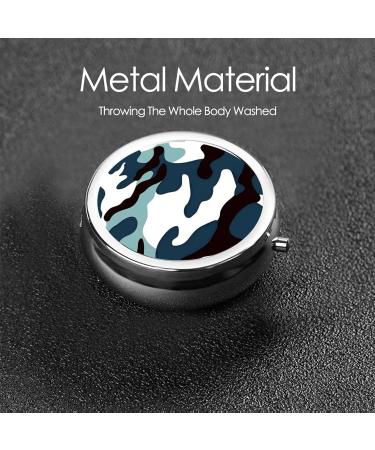Marine Camouflage Round Pill Box - 3 Compartment Portable Travel Organizer for International Shipping - Buy Online on GoSupps.com