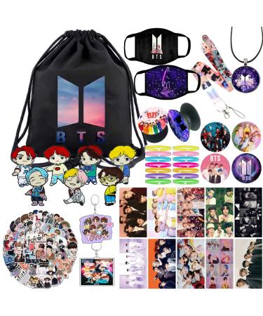 Gift Package Gift Set for Fans - Including Drawstring Bag Backpack,Stickers, Face M-asks, Lanyard, Keychains, Bracelets, Button Pins