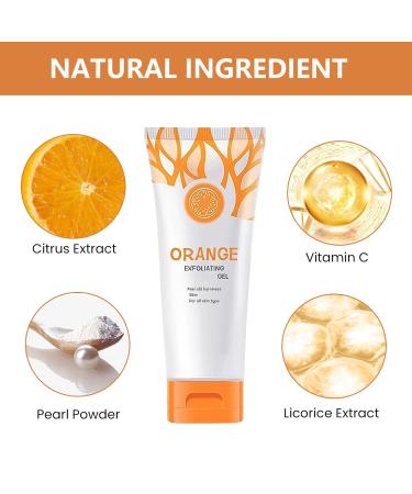 Orange Exfoliating Gel for Face & Body Orange Peeling Gel Face Scrub Deep Clean Pores Remove Blackheads & Moisturize Skin Facial Exfoliator (3PCS) - Buy Online on GoSupps.com