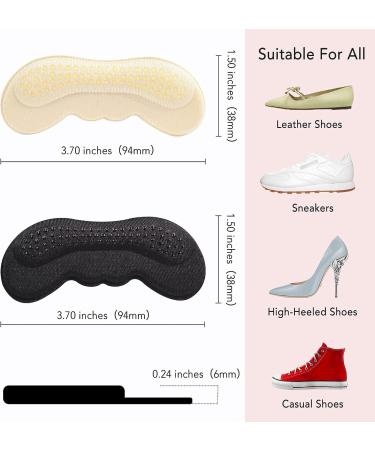 OKGL Shoe Help Grips - Heel Inserts for Women and Men - Prevent Heel Slip and Blister - Improved Shoe Fit and Comfort - 6mm - Black Yellow (2 Pairs) - Buy Online on GoSupps.com