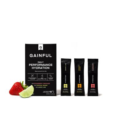 Gainful Hydration Packets Variety Pack Decaffeinated with Key Electrolytes Magnesium and Sodium for Intense Activity L Theanine for Focus 10 Sticks Variety Pack (Decaffeinated) 6.59 Ounce (Pack of 1)