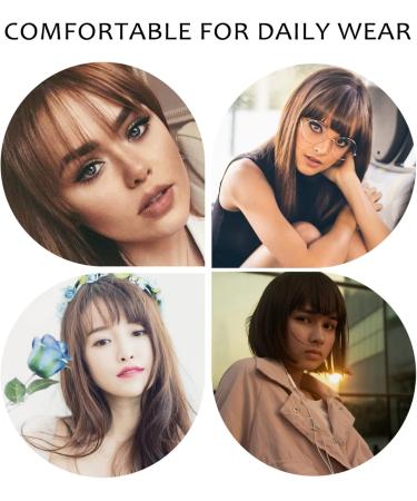 Lurrose air bangs wig hairpieces for women bangs hair clip extension clip in hair bangs human hair real hair wigs hair barrettes for women ladies wigs woman edge hair strands straight hair Light Brown - Buy Online on GoSupps.com