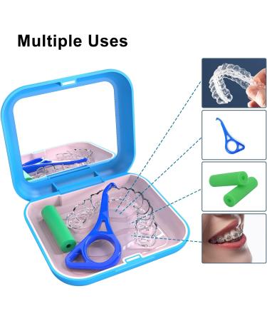 Shop BVN Braces Box | Durable Denture Container for Travel - Blue | Ideal for Dentures & Braces | International Shipping - Buy Online on GoSupps.com