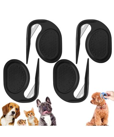 Pulunto Dog Comb Set for Pets - 4-Piece Fur Care Kit - Knot Remover Brush & Trimmer for All Sizes - Black - Buy Online on GoSupps.com