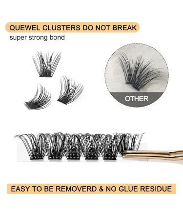 Buy QueWEL Mega D Curl Individual Eyelash Clusters - 12-18mm Segments for DIY Extensions | International Shipping Available - Buy Online on GoSupps.com