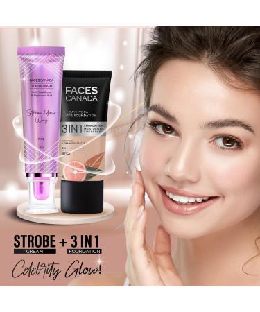  FACESCANADA FACES CANADA Strobe Cream Pink 30 g primer + highlighter + moisturizer with shea butter and hyaluronic acid Impeccable intense hydration for radiant rosy-toned skin - Buy Online on GoSupps.com