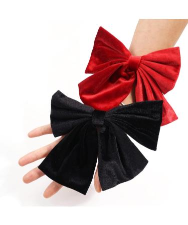 12 Pack Large Velvet Hair Bows Clips - French Barrettes for Girls & Women - Buy Online on GoSupps.com