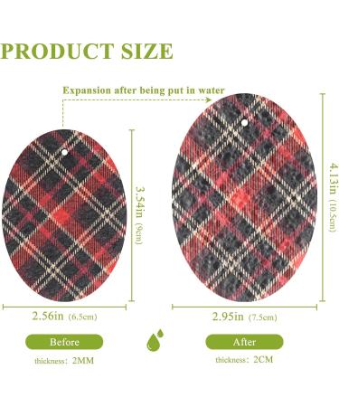 3-Pack Cleaning Kitchen Sponges Oval Red and Black Plaid Kitchen Cellulose Dishwashing Wood Pulp Cotton one sizex3 Red and Black Plaid - Buy Online on GoSupps.com