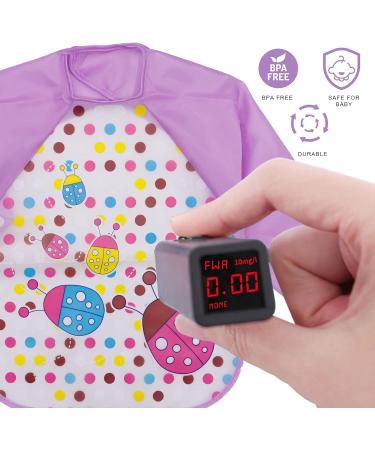 Baogaier Waterproof Baby Bibs with Long Sleeves - 4 Pack | Easy Clean, Ideal for Weaning and Feeding | Cute Animal Designs - Rabbit, Strawberry, Giraffe, Ladybug (Pink) - Buy Online on GoSupps.com