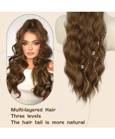 YEESHEDO Brown Long Wavy Ponytail Hair Extension - 26 Dirty Blonde Synthetic Clip-in Hairpiece for Women - Buy Online on GoSupps.com