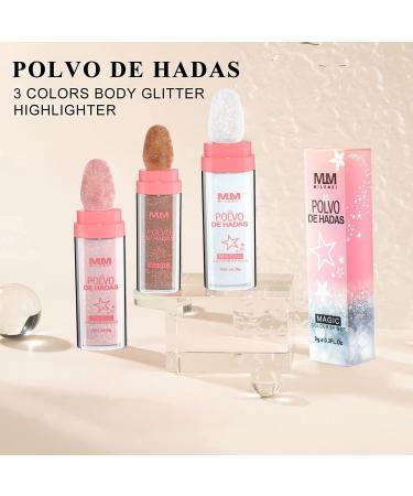 Highlighter Powder Body Glitter Highlighter Makeup Stick Face High Gloss Sparkle Loose Highlight Powder Brightens Makeup Stick for Face Body Hair Cosmetic 3Colors (Color : Fairy Pink) - Buy Online on GoSupps.com