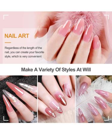 Kalolary Dual Nail Forms Set - 120PC Stiletto False Nail Tips & Pink Nail Clips with Dual-Ended Poly UV Gel Brush for Nail Art Extension - Buy Online on GoSupps.com