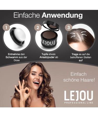 LEJOU Root Powder for Hair Thickening - Light Brown Hair Color & Hairline Compact - Washable 4g - Buy Online on GoSupps.com