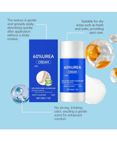 WRANBAO 60 Urea foot cream against dry cracked heels aloe vera foot care stick provides intensive moisture practical moisturizer for on the go also suitable for hands knees and elbows 6 6 pieces - Buy Online on GoSupps.com