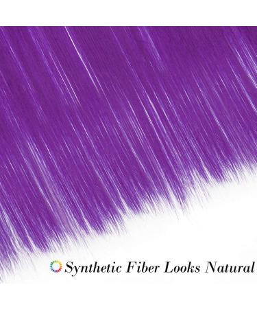 Rainbow Clip-In Hair Extensions | 50cm Dark Purple Strands | 10 Pcs 80g Realistic Smooth Hair - Buy Online on GoSupps.com