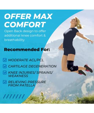 Comfyorthopedic Locking Knee Brace with Metal Side Stabilizers - PCL/ACL Hinged ROM Brace for Meniscus Tear - Knee Braces for Pain Relief with ROM Dial for Women & Men - Buy Online on GoSupps.com