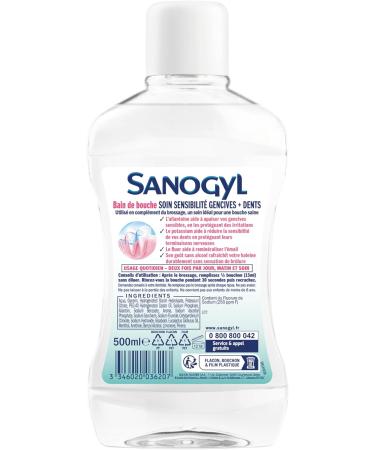 Sanogyl Mouthwash Sensitive Gums and Teeth 0% Alcohol 500ml - Buy Online on GoSupps.com