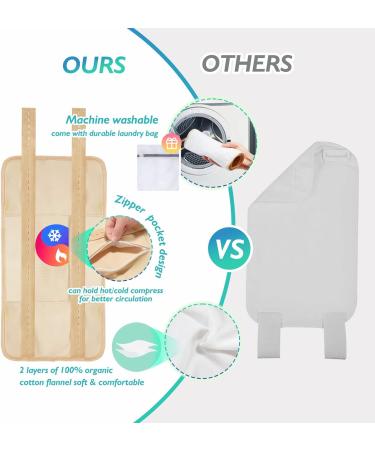 Organic Cotton Flannel Castor Oil Pack Wrap for Liver Detox - 2 Pack Waist and Neck Kit | Adjustable Strap, Reusable, Machine Washable - Buy Online on GoSupps.com